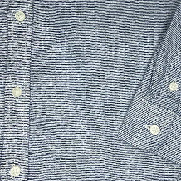 Janie and Jack Striped Linen Blend Roll-Tab Sleeve Button Front Shirt Size 7 - Picture 2 of 10